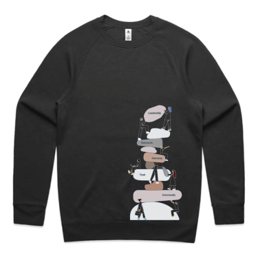 Stacking Rocks Crew Coal (Unisex)